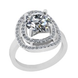 1.65 Ctw VS/SI1 Diamond 14K White Gold Engagement Ring