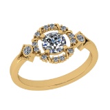 0.66 Ctw VS/SI1 Diamond 14K Yellow Gold Engagement Ring