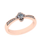 0.40 Ctw SI2/I1 Diamond 14K Rose Gold Anniversary Ring