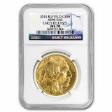 Certified Uncirculated Gold Buffalo One Ounce 2014 MS70 NGC Early Release