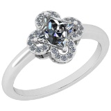 1.19 Ctw VS/SI1 Diamond 14K White Gold Ring