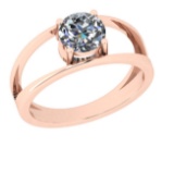 CERTIFIED 1.01 CTW D/VS1 ROUND (LAB GROWN IGI Certified DIAMOND SOLITAIRE RING ) IN 14K YELLOW GOLD