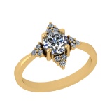 1.15 Ctw VS/SI1 Diamond Style Prong Set 14K Yellow Gold Engagement Ring