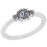 1.45 Ctw VS/SI1 Diamond 14K White Gold three Psc Ring