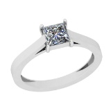 Certified 0.51 CTW (1 Pcs Princess LAB GROWN IGI Certified DIAMOND ) Diamond Solitaire 14k Ring E/SI