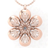 0.52 Ctw SI2/I1 Diamond 14K Rose Gold Culster Necklace