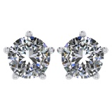 CERTIFIED 0.9 CTW ROUND D/SI2 DIAMOND (LAB GROWN IGI Certified DIAMOND SOLITAIRE EARRINGS ) IN 14K Y