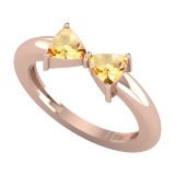 0.90 Ctw Citrine 10K Rose Gold two Stone Ring