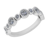 0.64 Ctw VS/SI1 Diamond Style Bezel Set 14K White Gold Wedding Band Ring