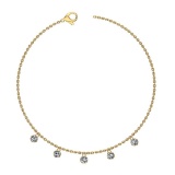 Certified 0.75 Ctw SI2/I1 Diamond 14K Yellow Gold Yard Necklace