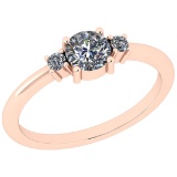 1.45 Ctw VS/SI1 Diamond 14K Rose Gold three Psc Ring