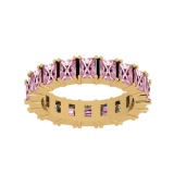 5.00 Ctw SI2/I1 Pink Sapphire 14K Yellow Gold Eternity Band Ring