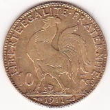 France 10 Francs Rooster Gold Coin 1899-1914