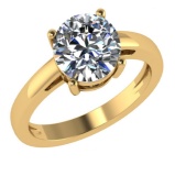 CERTIFIED 0.51 CTW F/VVS1 ROUND (LAB GROWN IGI Certified DIAMOND SOLITAIRE RING ) IN 14K YELLOW GOLD