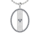 1.67 Ctw SI2/I1 Diamond 14K White Gold MOM Necklace