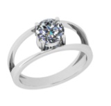 CERTIFIED 0.5 CTW K/SI2 ROUND (LAB GROWN IGI Certified DIAMOND SOLITAIRE RING ) IN 14K YELLOW GOLD