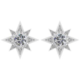 CERTIFIED 2 CTW ROUND G/VS1 DIAMOND (LAB GROWN IGI Certified DIAMOND SOLITAIRE EARRINGS ) IN 14K YEL