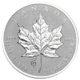 2013 Canada 1 oz. Silver Maple Leaf Reverse Proof Snake Privy Mark