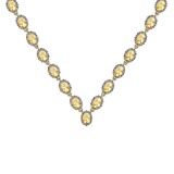37.75 Ctw SI2/I1 Citrine And Diamond 14K Yellow Gold Necklace