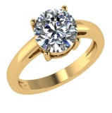 CERTIFIED 0.3 CTW E/SI2 ROUND (LAB GROWN IGI Certified DIAMOND SOLITAIRE RING ) IN 14K YELLOW GOLD