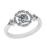 0.66 Ctw VS/SI1 Diamond 14K White Gold Engagement Ring