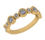 0.64 Ctw VS/SI1 Diamond Style Bezel Set 14K Yellow Gold Wedding Band Ring