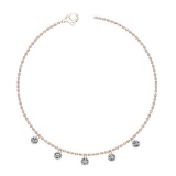 Certified 0.75 Ctw SI2/I1 Diamond 14K Rose Gold Yard Necklace