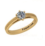 CERTIFIED 0.9 CTW E/VS1 ROUND (LAB GROWN IGI Certified DIAMOND SOLITAIRE RING ) IN 14K YELLOW GOLD