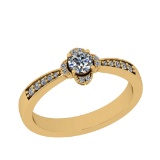 0.40 Ctw SI2/I1 Diamond 14K Yellow Gold Anniversary Ring