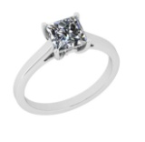 Certified 0.37 CTW (1 Pcs Princess LAB GROWN IGI Certified DIAMOND ) Diamond Solitaire 14k Ring E/SI