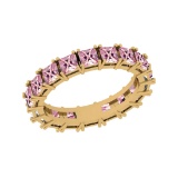 3.00 Ctw SI2/I1 Pink Sapphire 14K Yellow Gold Eternity Band Ring