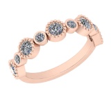 0.64 Ctw VS/SI1 Diamond Style Bezel Set 14K Rose Gold Wedding Band Ring