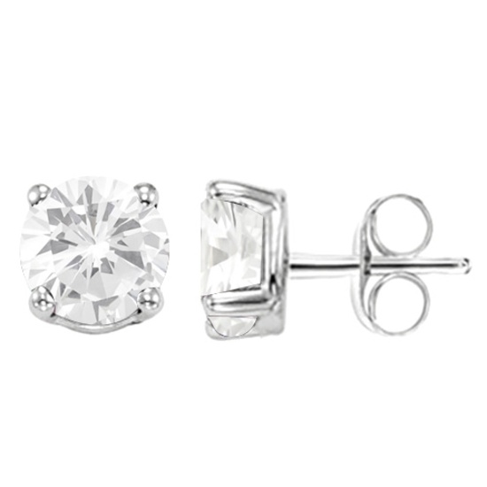 CERTIFIED 1.53 CTW ROUND D/VS2 DIAMOND (LAB GROWN IGI Certified DIAMOND SOLITAIRE EARRINGS ) IN 14K