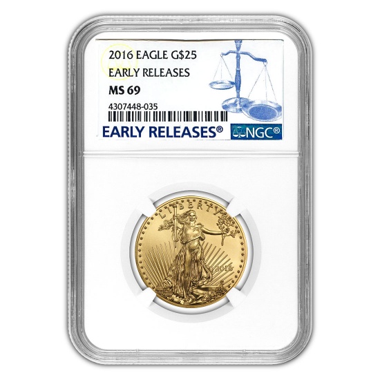 Certified American $25 Gold Eagle 2016 MS69 NGC Early Releases