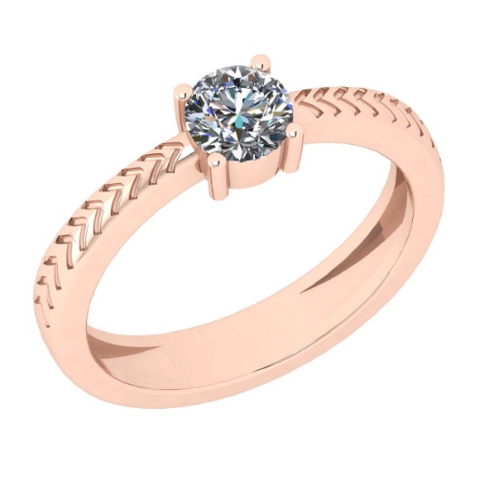 CERTIFIED 0.5 CTW D/VS1 ROUND (LAB GROWN IGI Certified DIAMOND SOLITAIRE RING ) IN 14K YELLOW GOLD