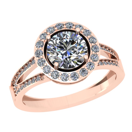 1.75 Ctw VS/SI1 Diamond 14K Rose Gold Engagement Halo Ring