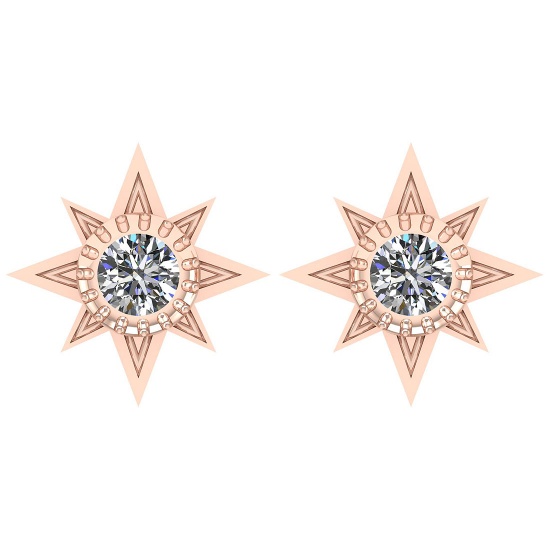 CERTIFIED 1 CTW ROUND E/VS1 DIAMOND (LAB GROWN IGI Certified DIAMOND SOLITAIRE EARRINGS ) IN 14K YEL