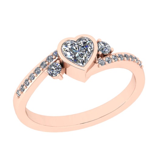 0.70 Ctw VS/SI1 Diamond 14K Rose Gold Engagement Ring