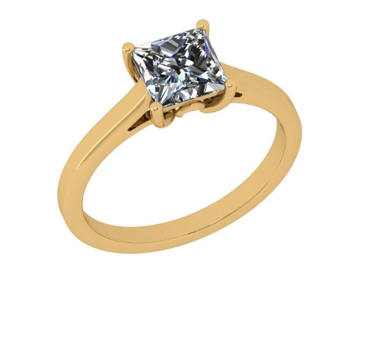 Certified 1.03 CTW (1 Pcs Princess LAB GROWN IGI Certified DIAMOND ) Diamond Solitaire 14k Ring G/SI