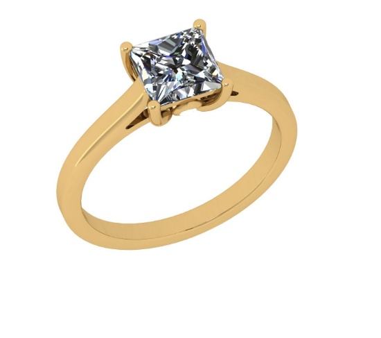 Certified 1 CTW (1 Pcs Princess LAB GROWN IGI Certified DIAMOND ) Diamond Solitaire 14k Ring F/SI1