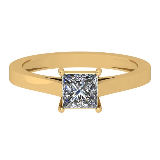 Certified 1.03 CTW (1 Pcs Princess LAB GROWN IGI Certified DIAMOND ) Diamond Solitaire 14k Ring G/SI