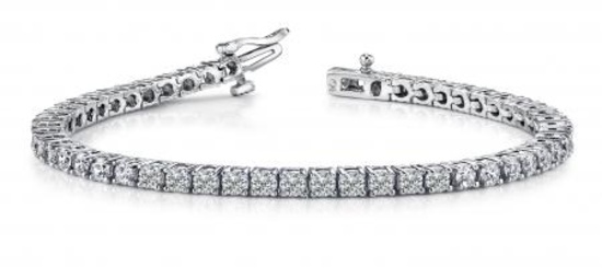 14KT WHITE GOLD 1 CTW G-H VS2/SI1 CLASSIC SOLID RECTANGLE LINK DIAMOND BRACELET