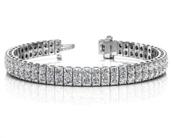 14KT WHITE GOLD 2.50 CTW G-H VS2/SI1 HALF BEZEL CIRCLE LINK DIAMOND TENNIS BRACELET ALL DIAMOND ARE