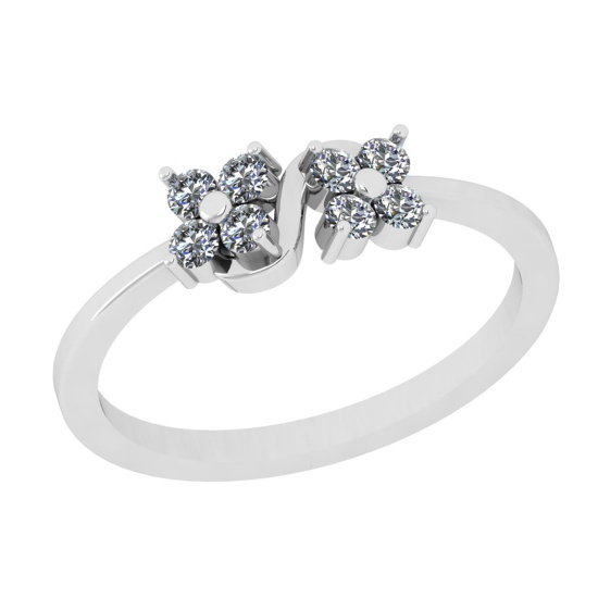 0.27 Ctw VS/SI1 Diamond 14K White Gold Cluster Ring