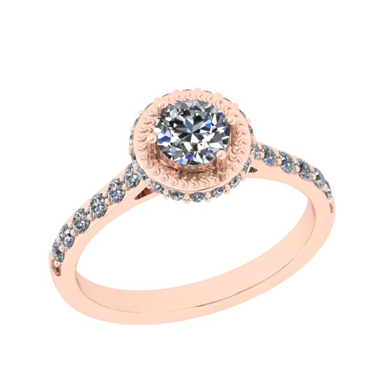 0.90 Ctw VS/SI1 Diamond 14K Rose Gold Wedding Ring