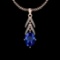 3.77 Ctw SI2/I1 Tanzanite And Diamond 14K Rose Gold Necklace