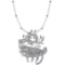2.98 Ctw VS/SI1 Ruby And Diamond 18K White Gold Tree Lion Necklace ALL DIAMOND ARE LAB GROWN