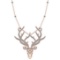 2.71 Ctw SI2/I1Diamond 14K Rose Gold Reindeer Yard Pendant Necklace