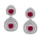 2.76 Ctw VS/SI1 Ruby And Diamond 14K White Gold Earrings