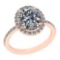 4.40 CtwVS/SI1 Diamond 14K Rose Gold Engagement Halo Ring